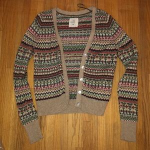 Multi colored knit sweater with buttons